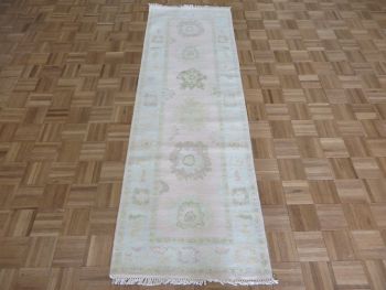 2'7 X 7'10 Runner Hand Knotted Lavender Modern Oushak Oriental Rug G16035