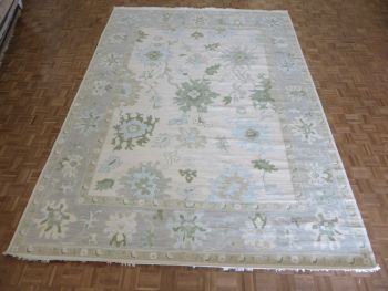 9'11 x 14 Hand Knotted Ivory Modern Oushak Oriental Rug G16037