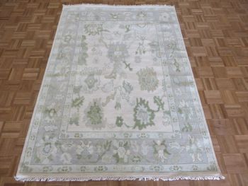5 x 7'1 Hand Knotted Ivory Modern Oushak Oriental Rug G16042