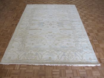 7'11 x 10 Hand Knotted Ivory Modern Oushak Oriental Rug G16044