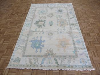 5'11 x 9 Hand Knotted Ivory Modern Oushak Oriental Rug G16048