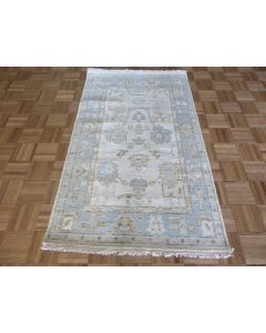 3'1 x 5'2 Hand Knotted Ivory Modern Oushak Oriental Rug G15864