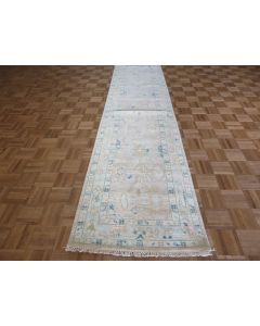 2'8 x 12'1 Runner Hand Knotted Gray Modern Oushak Oriental Rug G15868