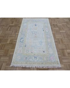 3'1 x 5'2 Hand Knotted Ivory Modern Oushak Oriental Rug G15873