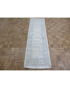 2'5 x 8'2 Runner Hand Knotted Ivory Modern Oushak Oriental Rug G15916