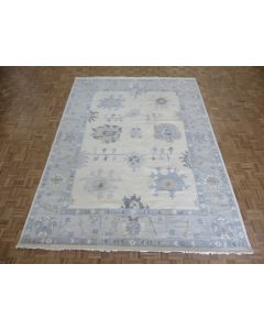 9 x 12'2 Hand Knotted Ivory Modern Oushak Oriental Rug G15918