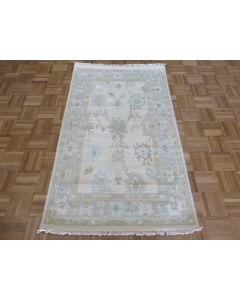 3'1 x 5 Hand Knotted Ivory Modern Oushak Oriental Rug G15932