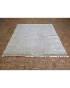 8 x 8 Square Hand Knotted Gray Modern Oushak Oriental Rug G15960