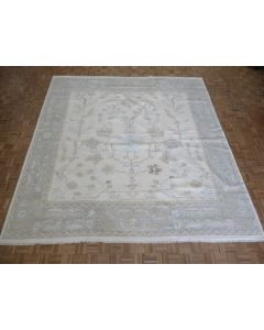 12' x 12'5 Square Hand Knotted Ivory Modern Oushak Oriental Rug G15966
