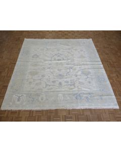 101' x 10'2 Square Hand Knotted Ivory Modern Oushak Oriental Rug G15967