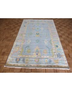 5'11 x 9'2 Hand Knotted Light Blue Modern Oushak Oriental Rug G15974