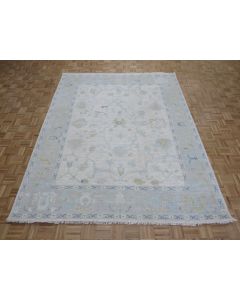 8'9 x 12'2 Hand Knotted Ivory Modern Oushak Oriental Rug G15977