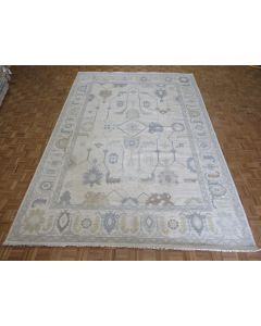 9'10 x 14 Hand Knotted Ivory Modern Oushak Oriental Rug G15983