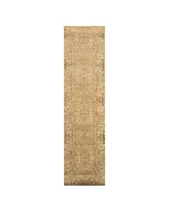 2'4"x20' Brown Agra Medallion Design Hand Knotted 100% Wool Runner Rug G76207