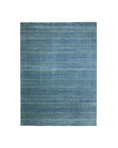 9'x12'1" Yale Blue Geometric Diamond Design Pure Wool Hand Knotted Rug G76386