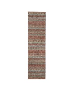 2'7"x10'2" Red Small Geometric Pattern Soft Wool Hand Knotted Runner Rug G76397