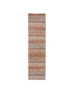 2'7"x10' Red Small Geometric Design Soft Wool Hand Knotted Runner Rug G76399