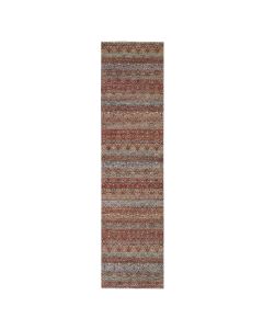 2'6"x10'2" Red Small Geometric Pattern Soft Wool Hand Knotted Runner Rug G76406