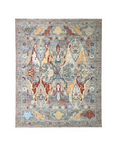 8'x10' Misty Gray Bijar Garus Design Hand Knotted Pure Wool Rug Oriental G76433