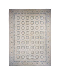 13'x17'7" Ivory White Wash Khotan Hand Knotted Pure Wool Oversized Rug G78012