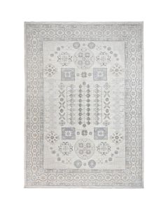 10'x13'6" Honeydew White Khotan Design All Natural Wool Oriental Rug G86521