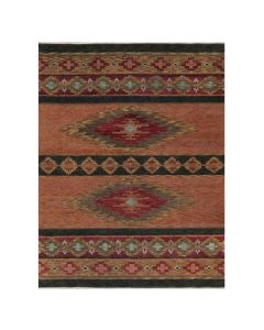 9'1"x12' Brown Southwestern American Indian Design Hand Knotted Wool Rug G91444