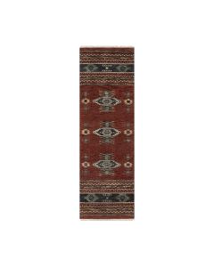 2'7"x7'10" Red Southwest Design Wool Hand Knotted Runner Piled Rug G91470