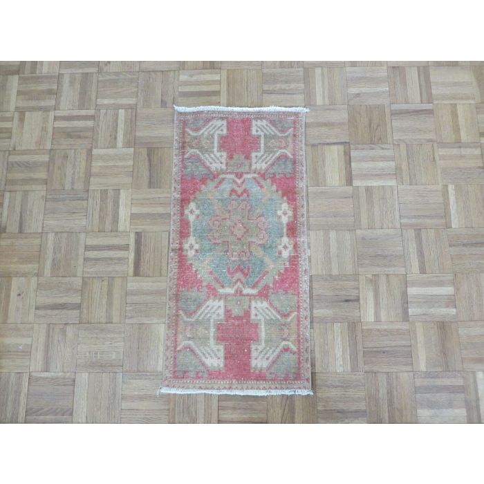 1 6 X 3 Hand Knotted Red Vintage Turkish Oushak Oriental Rug - 6 X 3 Rug 1 6 X 3 Hand Knotted Red Vintage Turkish Oushak Oriental Rug - 6 X 3 Rug