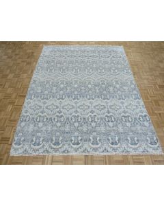 8 x 10 Hand Knotted Gray Ikat Oushak Oriental Rug G12370