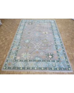 9'2 x 13 Hand Knotted Gray Oushak Oriental Rug G14035