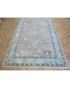 9'2 x 13 Hand Knotted Gray Oushak Oriental Rug G14035