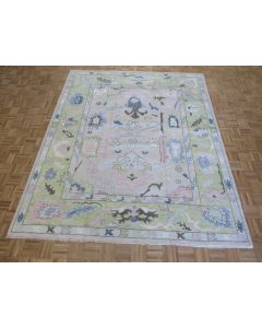 8'2 x 10 Hand Knotted Lavender Turkish Oushak Oriental Rug G14036