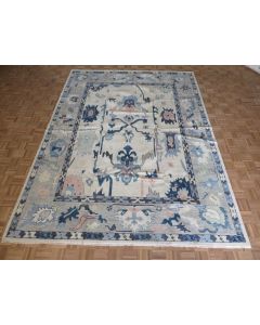 9 x 12 Hand Knotted Ivory Oushak Oriental Rug G14037