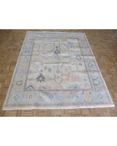 8 x 10 Hand Knotted Beige Modern Oushak Oriental Rug G14040