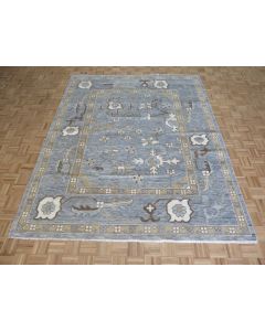 8 x 10 Hand Knotted Light Blue Modern Oushak Oriental Rug G14041