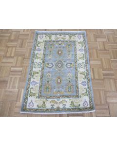 2'8 x 3'10 Hand Knotted Gray Turkish Oushak Oriental Rug G14385