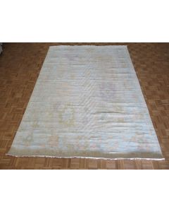9 x 12'5 Hand Knotted Soft Gray Modern Oushak Oriental Rug G14389
