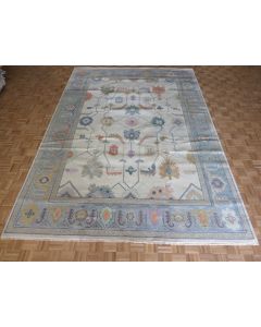 9'9 x 13'10 Hand Knotted Ivory Oushak Oriental Rug G14394