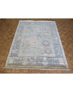 8 x 10 Hand Knotted Gray Modern Oushak Oriental Rug G14397