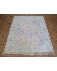 8'1 x 9'10 Hand Knotted Lavender Modern Oushak Oriental Rug G14495