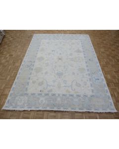 9'10 x 14 Hand Knotted Ivory Modern Oushak Oriental Rug G14496
