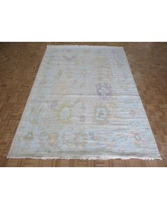 9'9 x 14'4 Hand Knotted Soft Gray Modern Oushak Oriental Rug G14497