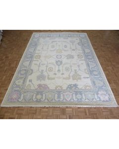 10 x 14 Hand Knotted Ivory Modern Oushak Oriental Rug G14500