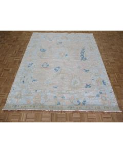 8 x 10 Hand Knotted Soft Gray Modern Oushak Oriental Rug G14505
