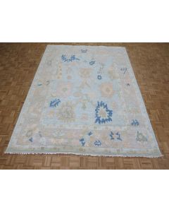 9 x 12'1 Hand Knotted Sky Blue Modern Oushak Oriental Rug G14508