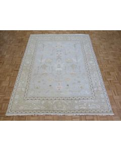 8 x 10'2 Hand Knotted Sky Blue Modern Oushak Oriental Rug G14707