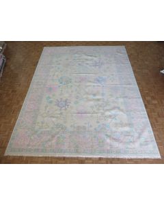 11'10 x 15 Hand Knotted Ivory Modern Oushak Oriental Rug G14721