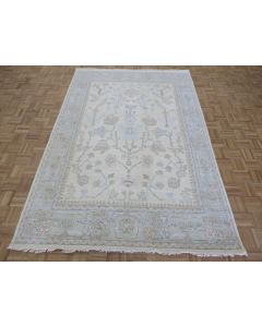6'2 x 9'2 Hand Knotted Ivory Modern Oushak Oriental Rug G15215