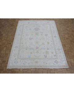 8'1 x 10'2 Hand Knotted Ivory Modern Oushak Oriental Rug G15431