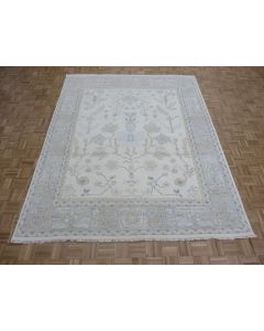 8'1 x 9'10 Hand Knotted Ivory Modern Oushak Oriental Rug G15432